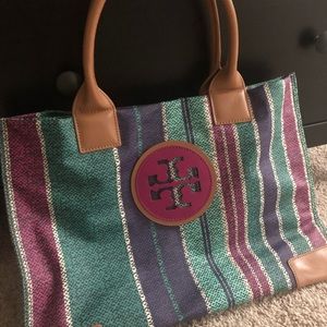 Tory Burch Large Ella Tote Striped